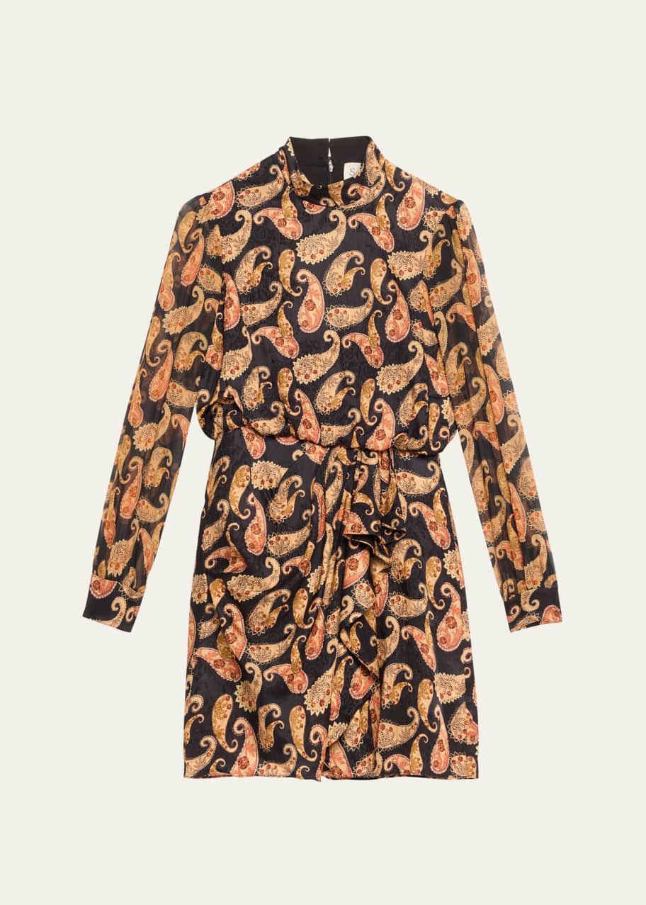Image 1 of 1: Isa Printed Draped Mini Dress