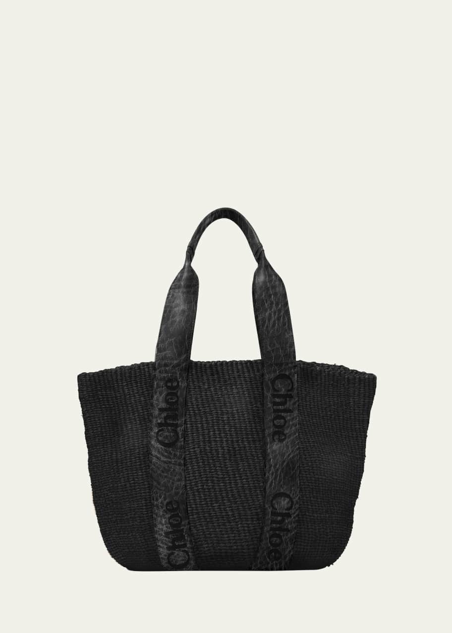 Image 1 of 1: Woody Mifuko Basket Bag with Logo Webbing