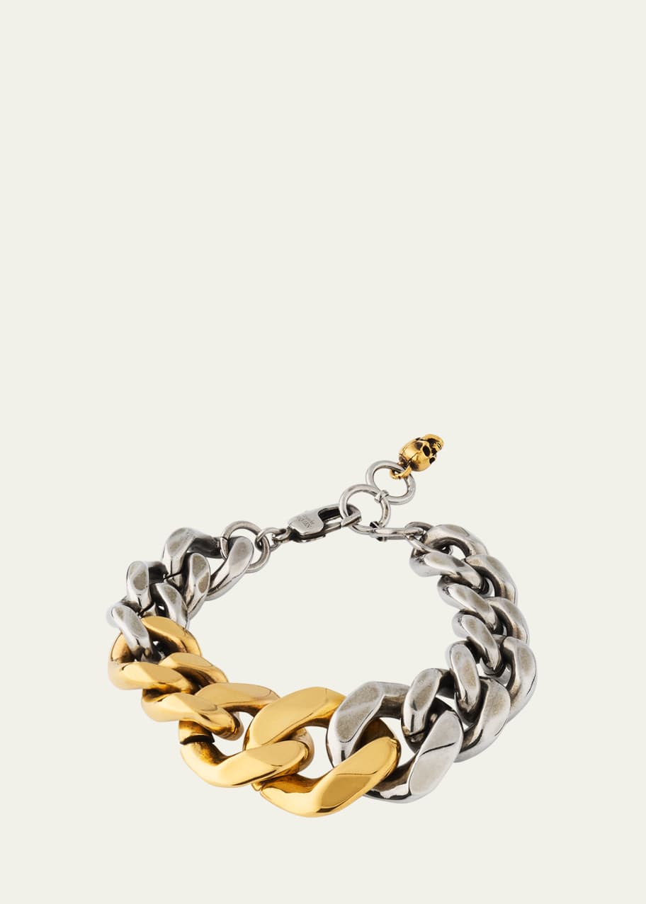 Alexander mcqueen silver tone chain bracelet sale