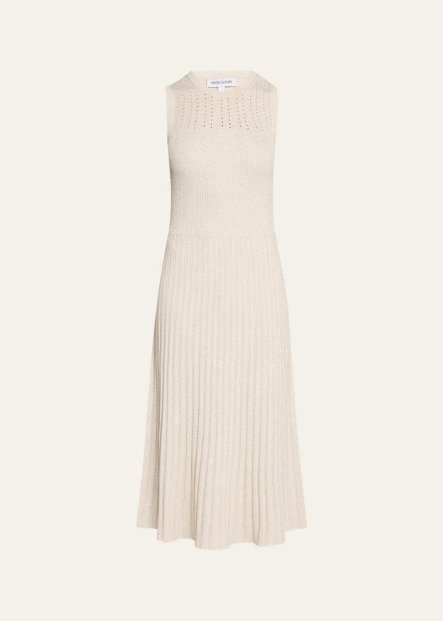 veronica beard nami knit dress Sleeveless Metallic Midi Womens dresses