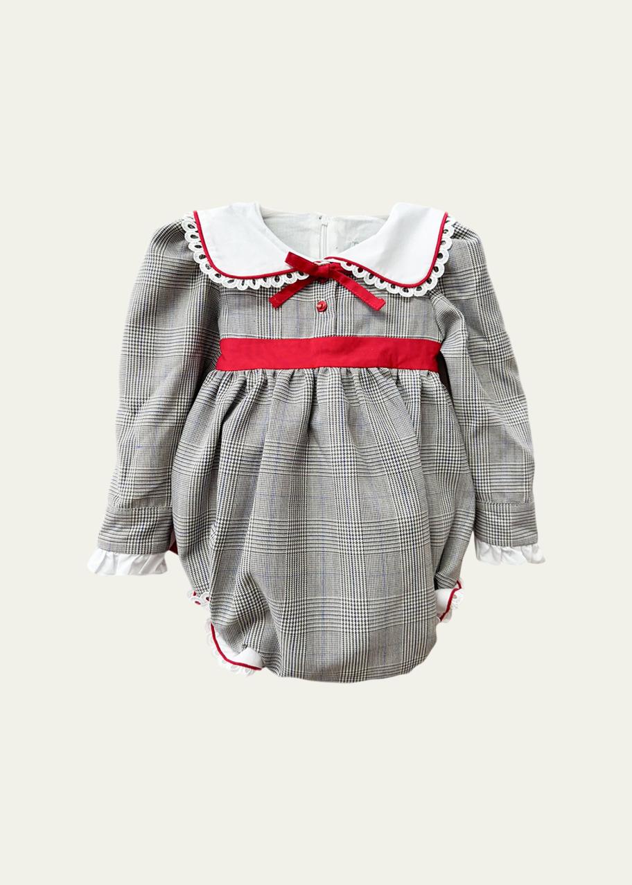 Petite Maison Kids Girl's Georgina Tartan-Print Ruffle Trim Romper ...