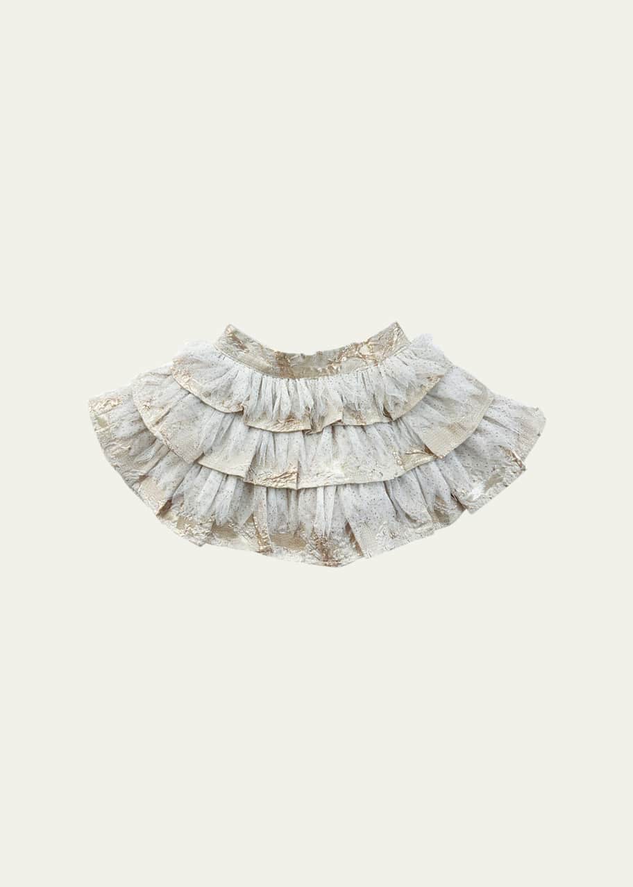 Image 1 of 1: Girl's Charlie Ruffle-Print Skirt, Size 12M-12