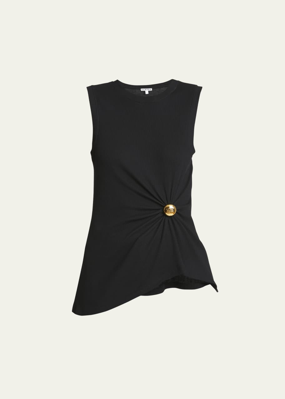 Image 1 of 1: Draped Button Tank Top