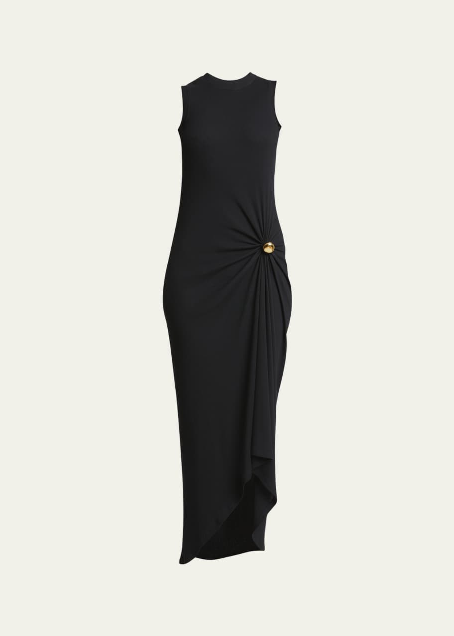 Image 1 of 1: Draped Button Midi Dress