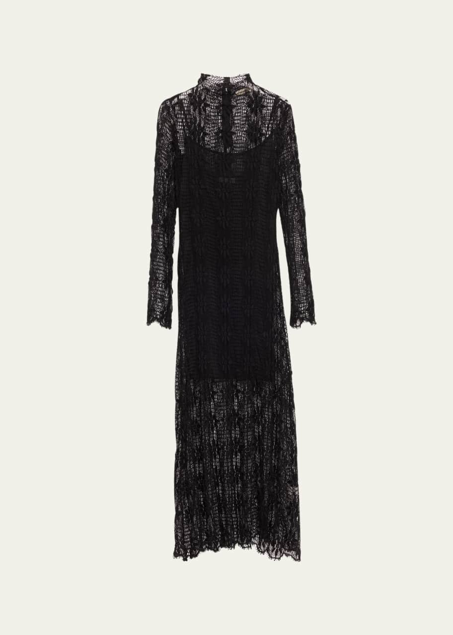 Ulla Johnson Talia Open Lace Mock-Neck Maxi Dress - Bergdorf Goodman