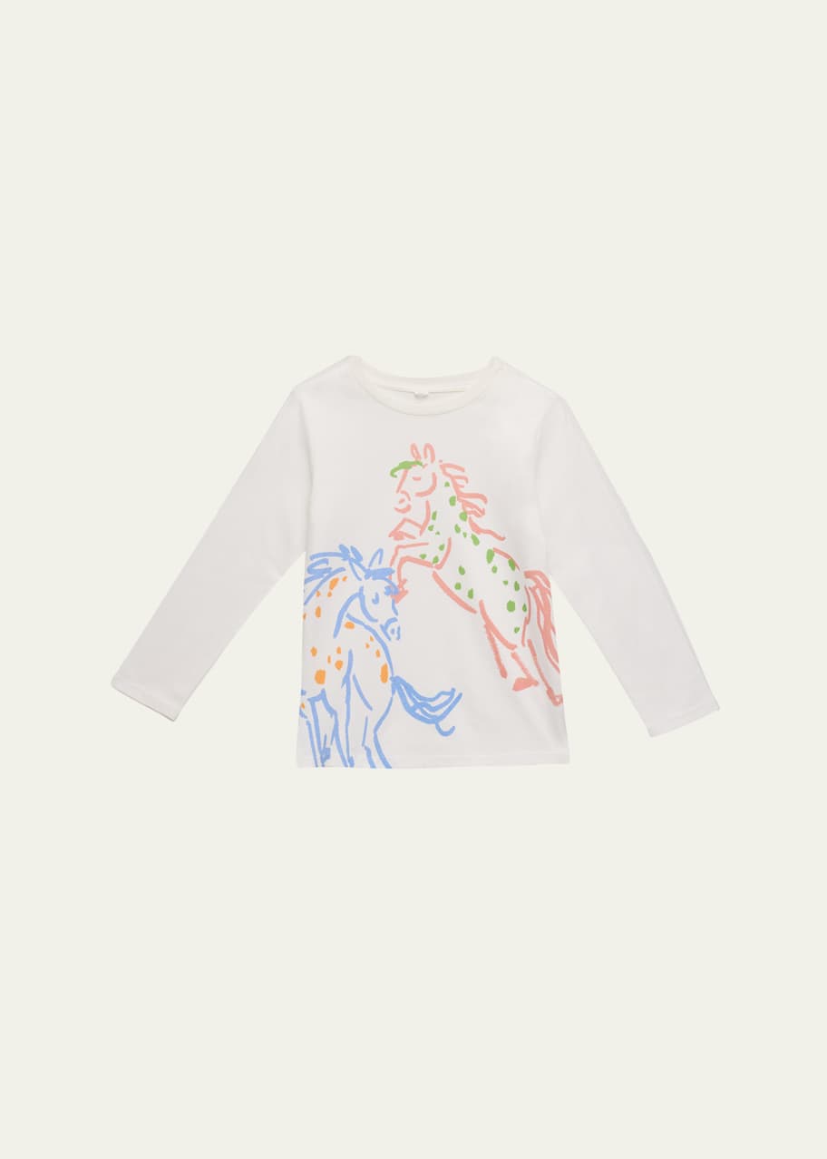 Image 1 of 1: Girl's Horse Graphic T-Shirt, Size 3-10