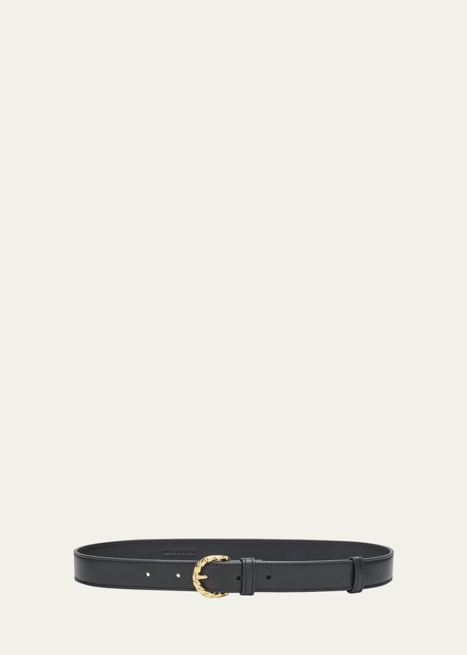 Image 1 of 1: Gia Twisted Buckle Leather Belt