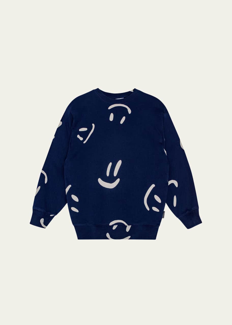 Image 1 of 1: Boy's Monti Happy Face Sweatshirt, Size 8-12