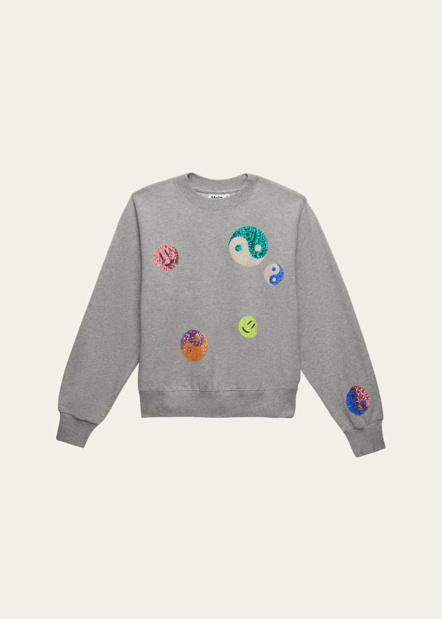Image 1 of 1: Girl's Marge Sequin Sweatshirt, Size 8-12