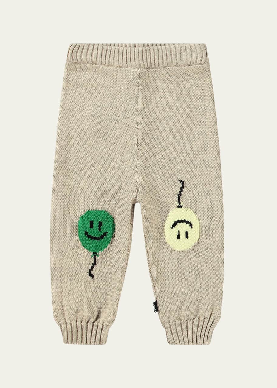 Image 1 of 1: Boy's Sol Happy Face Intarsia Pants, Size 6M-2