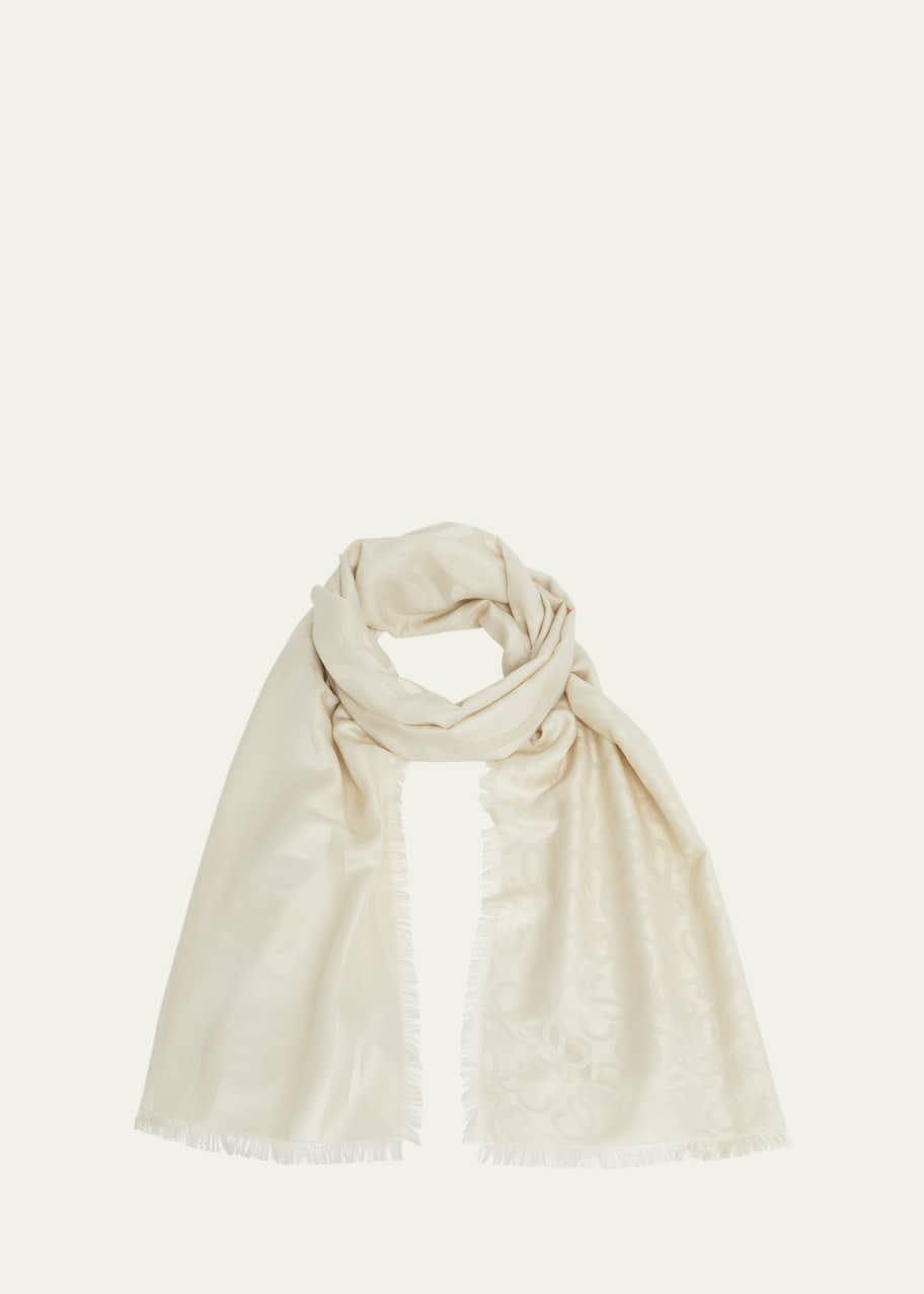 Image 1 of 1: Jacquard Anagram Wool & Silk Stole