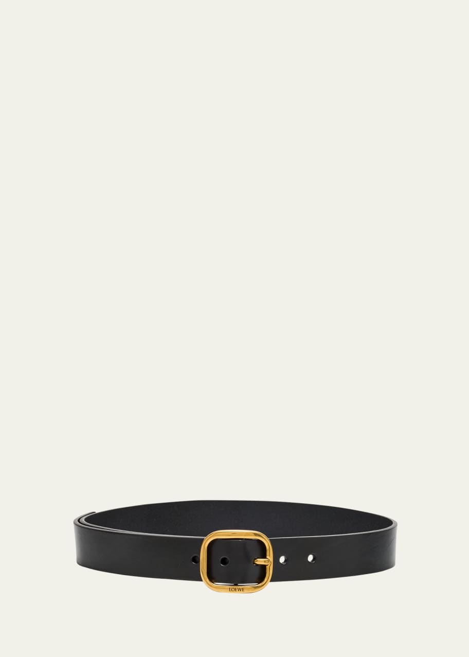 Image 1 of 1: Buckle Calf Leather Belt