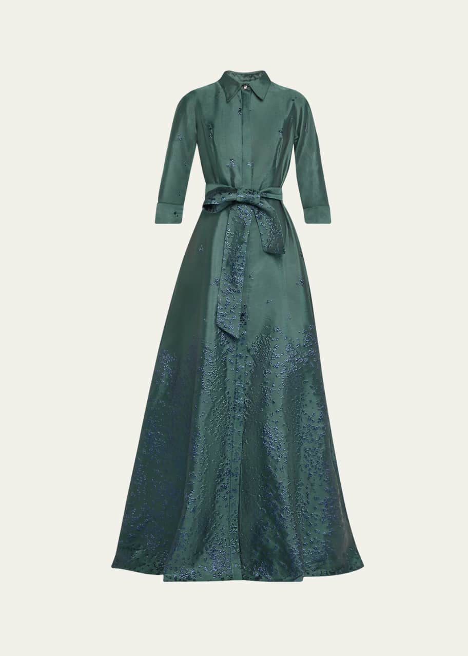 white linen maxi dress long sleeve White Linen Maxi Dress V-Neck Fit & Flare with Lace main image 0
