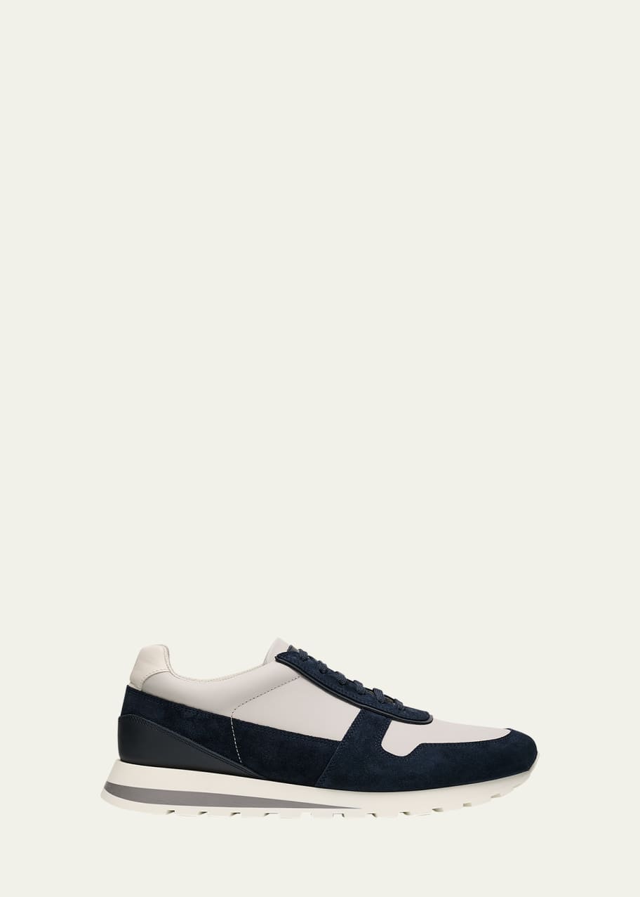 送料込】BRUNELLO CUCINELLI Olimpoレザー＆スエード スニーカー Brunello Cucinelli Men's Olimpo Leather and Suede Sneakers