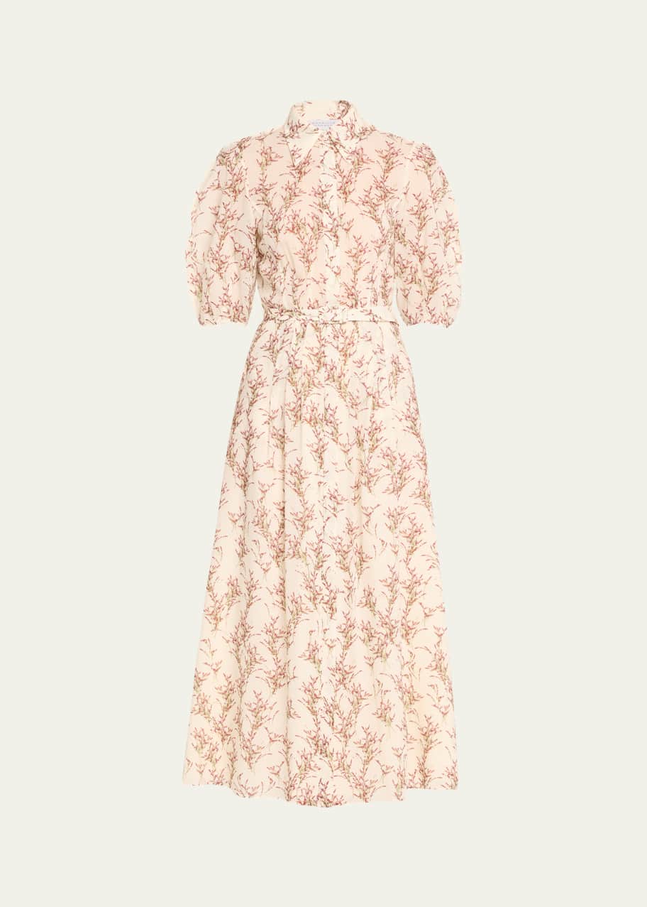 Image 1 of 1: Maude Belted Floral Print Shirtdress
