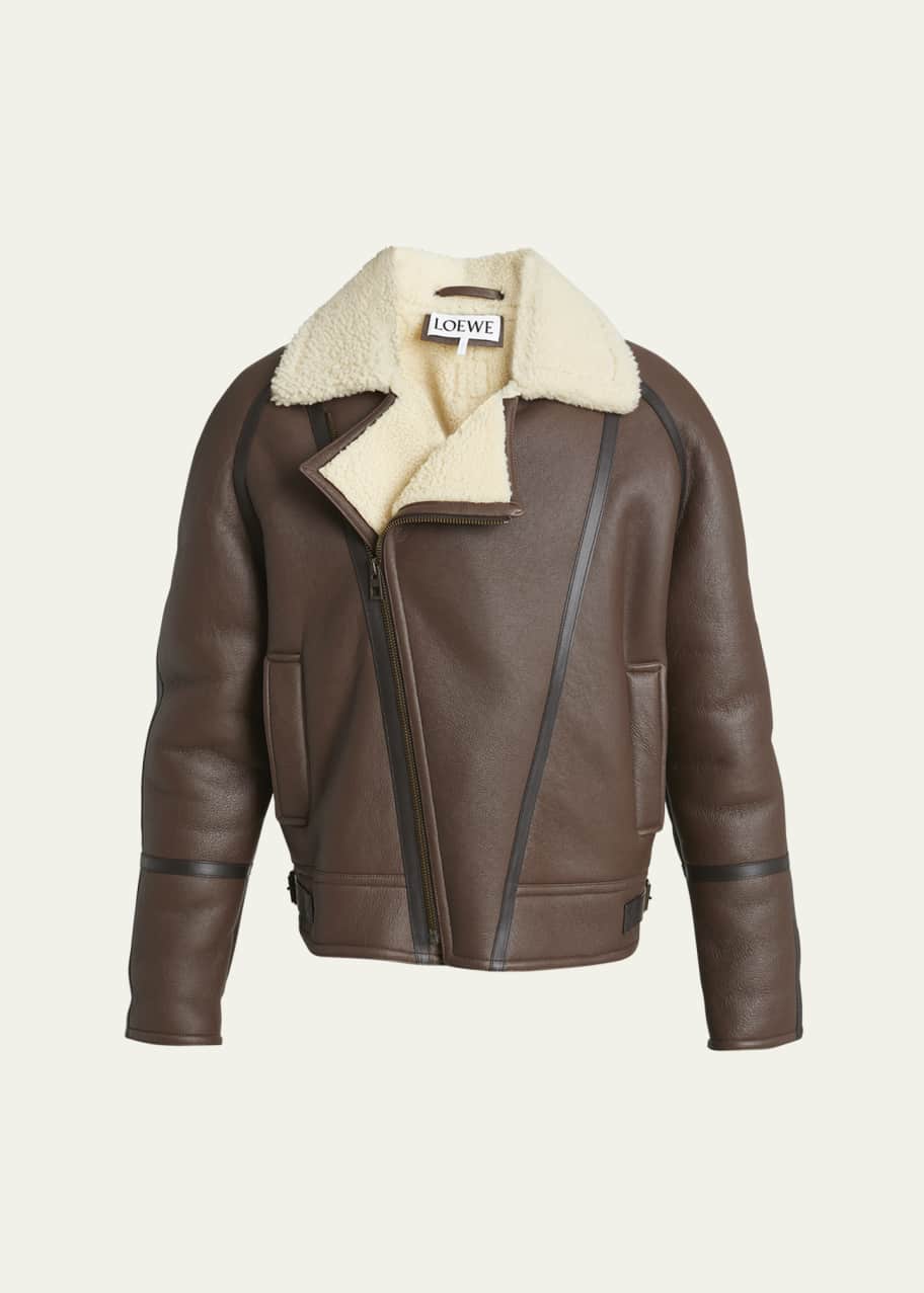Loewe Men's Shearling Aviator Jacket - Bergdorf Goodman