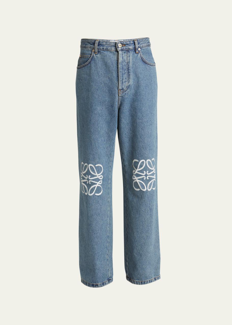 LOEWE Men's Anagram Straight-Leg Jeans - Bergdorf Goodman