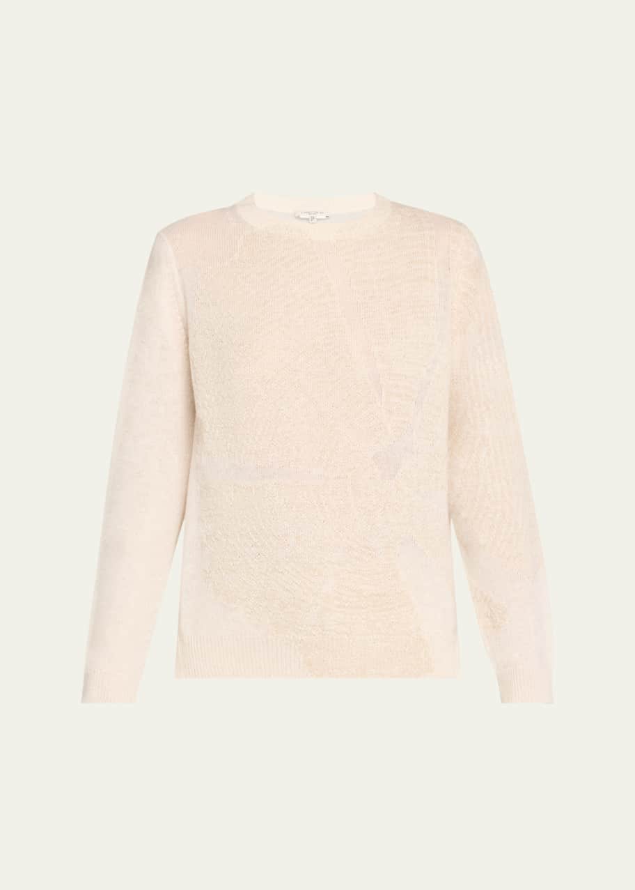 Image 1 of 1: Cashmere Textured Intarsia Sweater