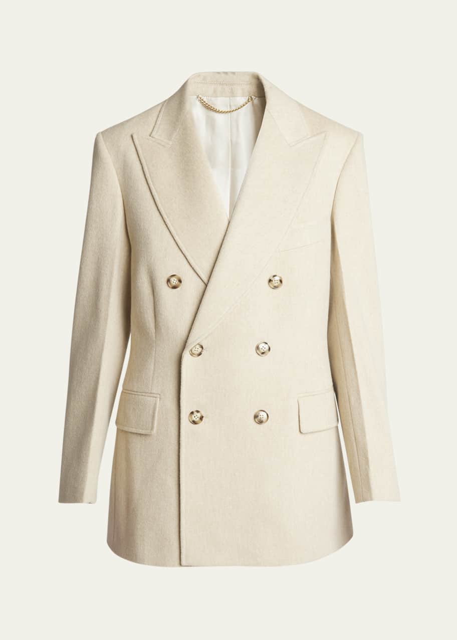 Image 1 of 1: Double-Breasted Wool Cashmere Jacket