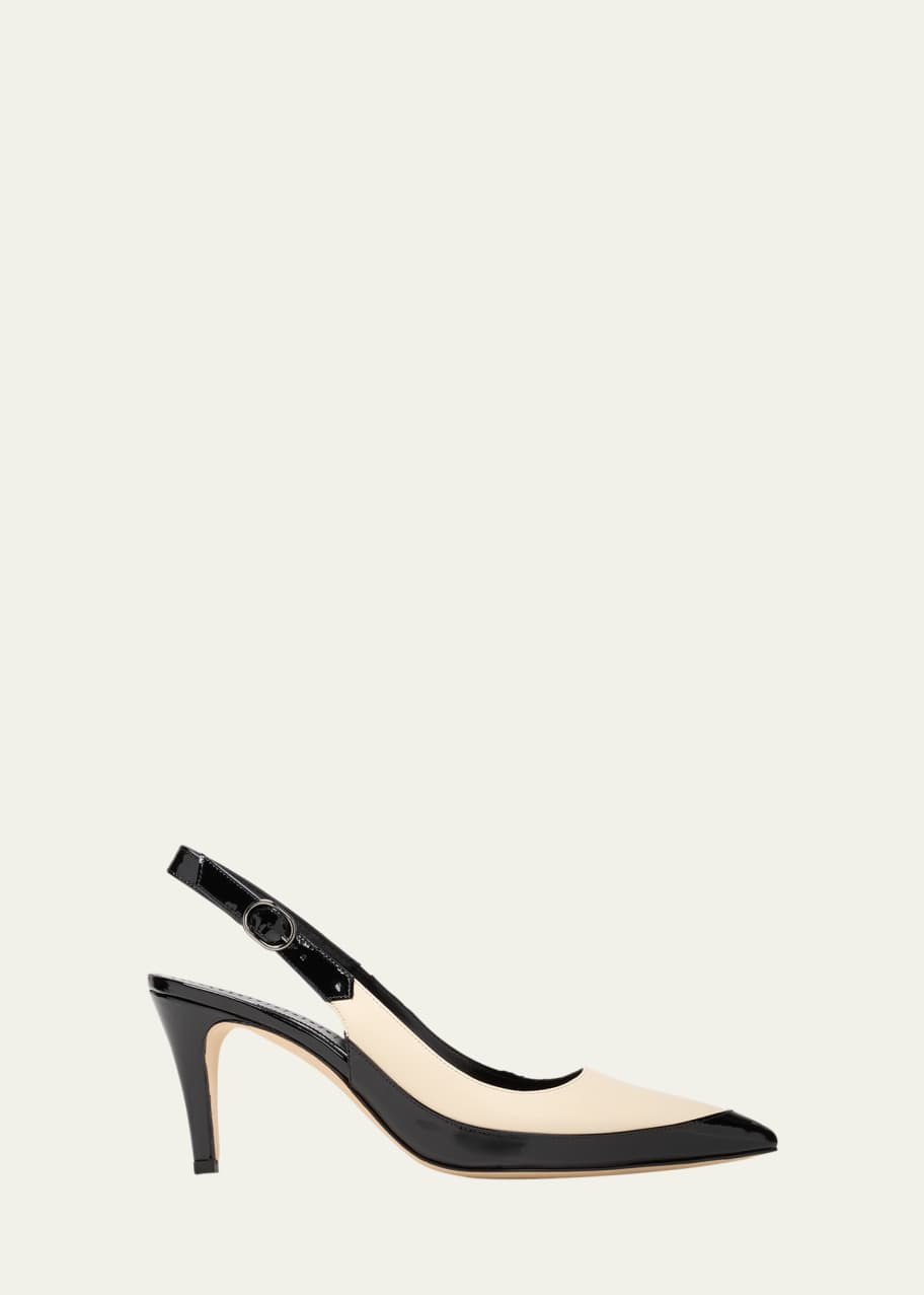 Image 1 of 1: Bicolor Leather Slingback Pumps