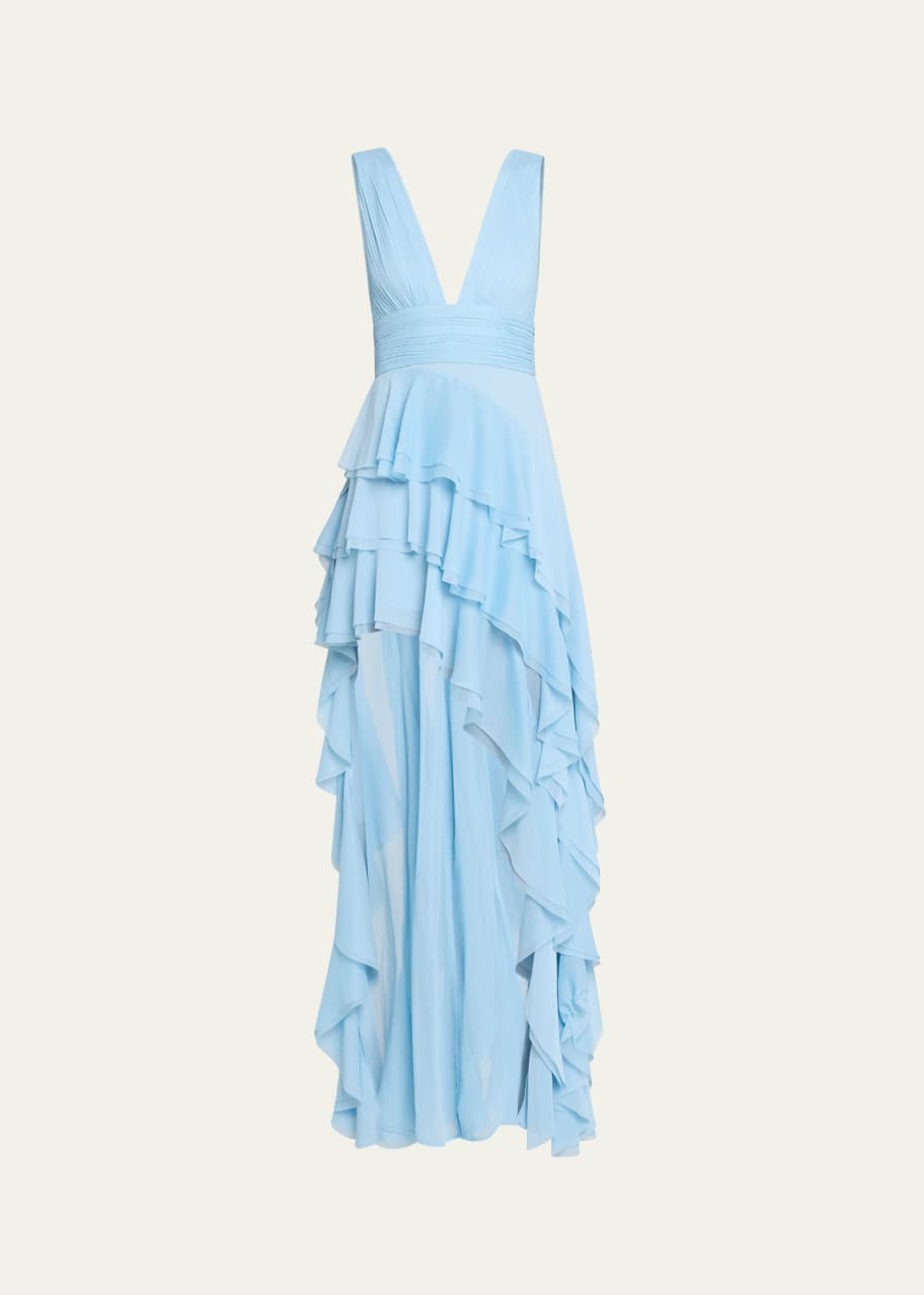blue dress for baby girl Asymmetric Ruffled Dress – ANT