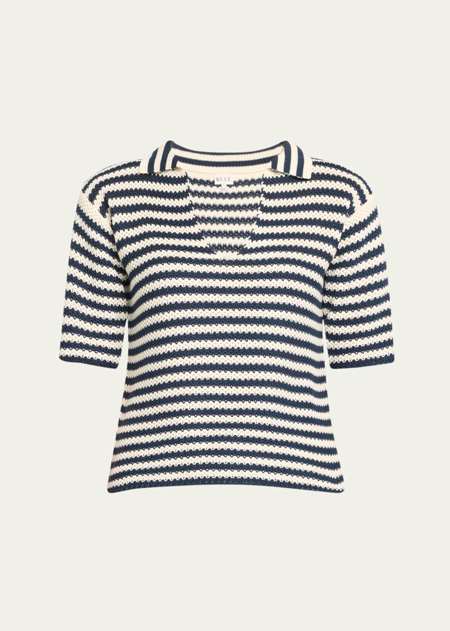 Image 1 of 1: The Lucie Crochet Polo Top