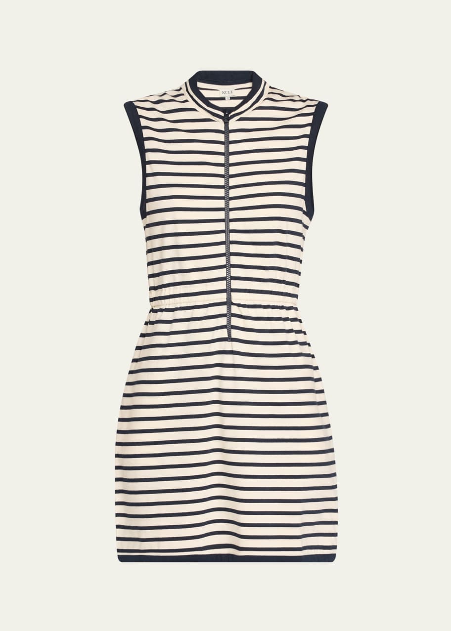 Image 1 of 1: The Charlotte Cinched-Waist Zip-Front Mini Dress