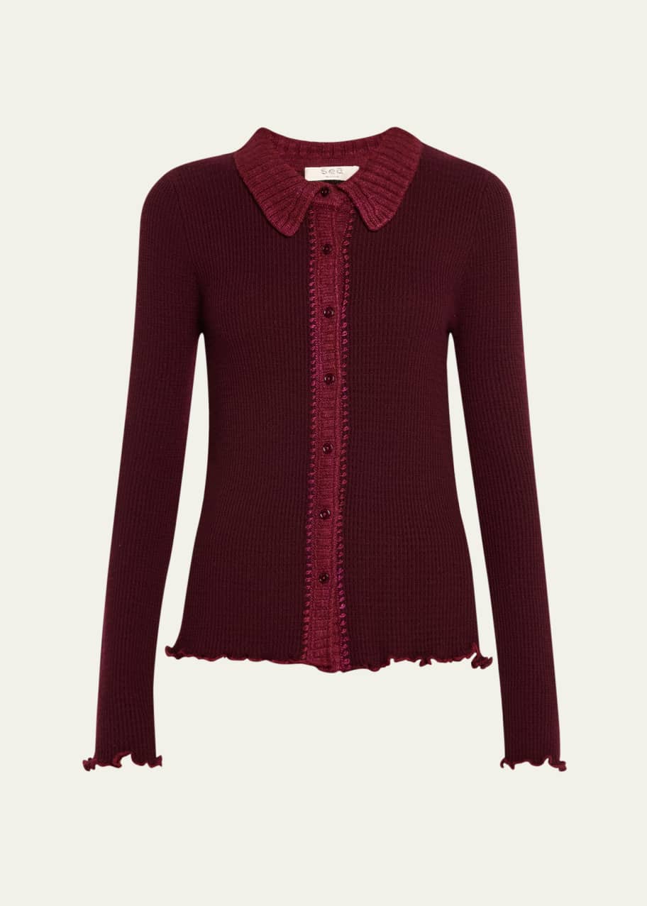 Thermal knit cardigan hot sale