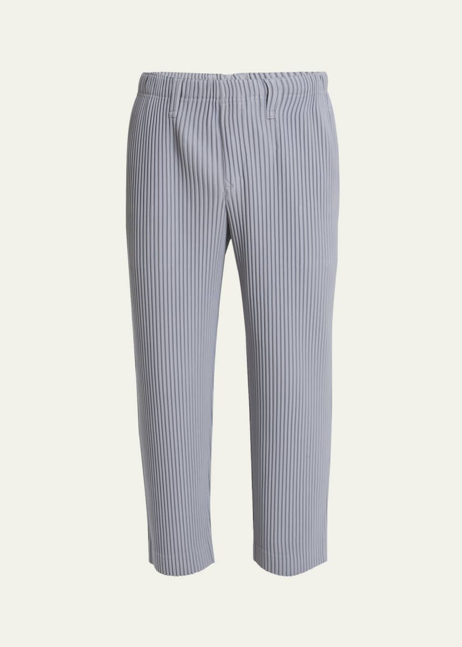 Image 1 of 1: Men's Pleated Straight-Leg Trousers