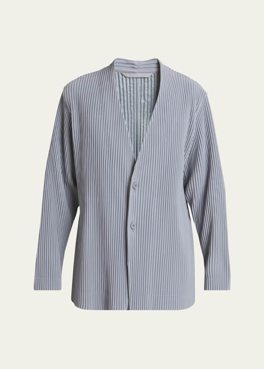 Homme Plisse Issey Miyake Men's Pleated V-Neck Sport Jacket
