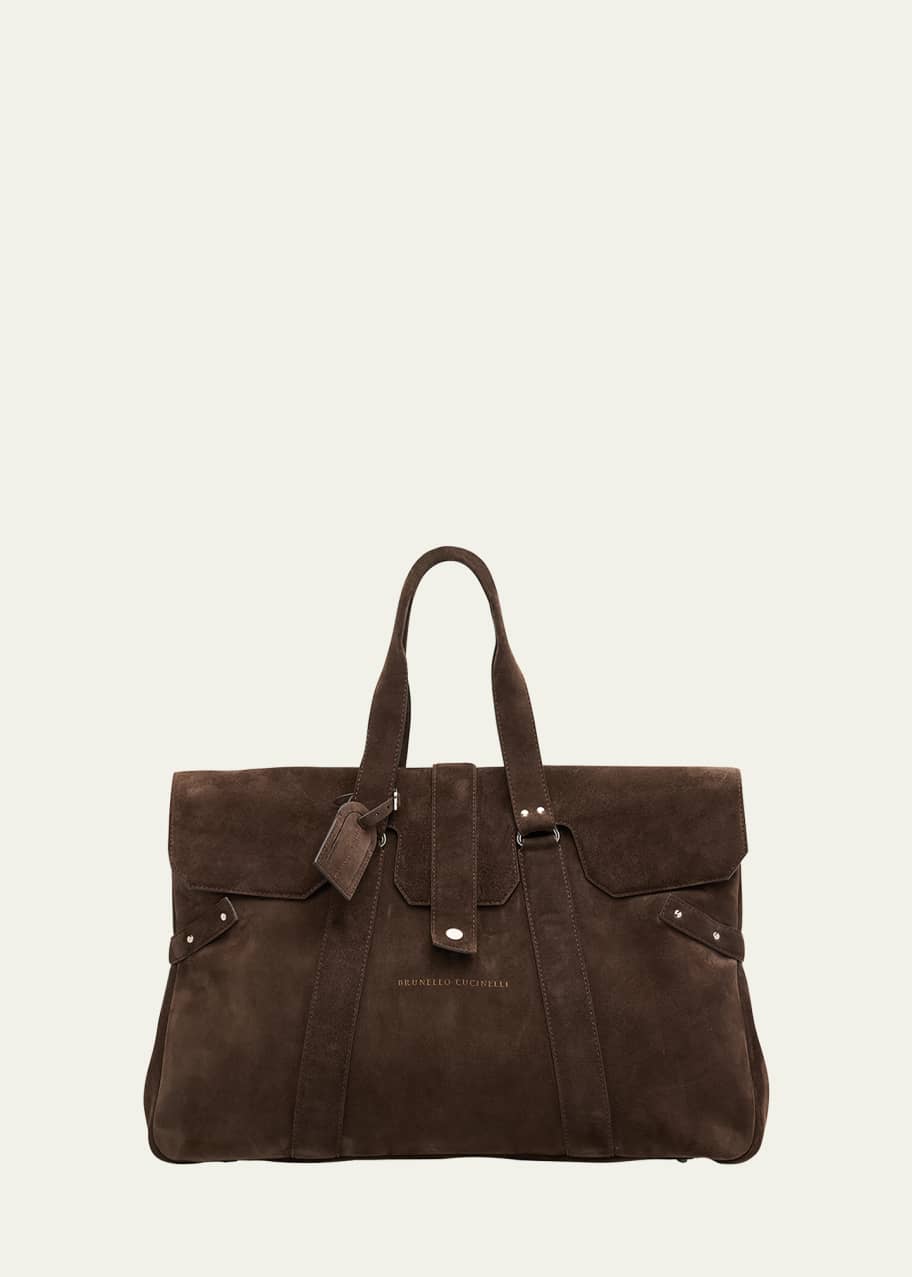 Image 1 of 1: Men's Suede Duffel Bag
