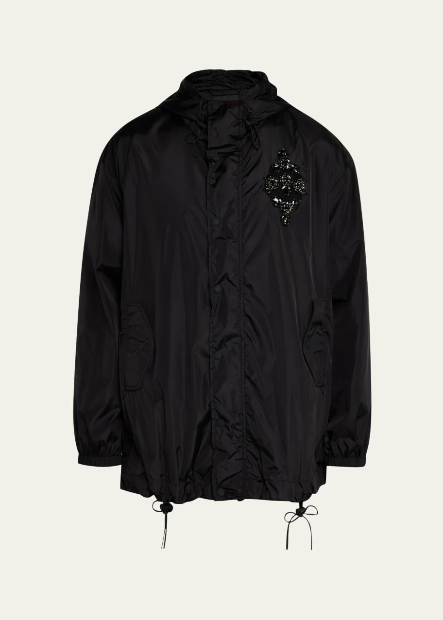 Simone Rocha Men's Embellished Tech Nylon Toggle Parka - Bergdorf Goodman