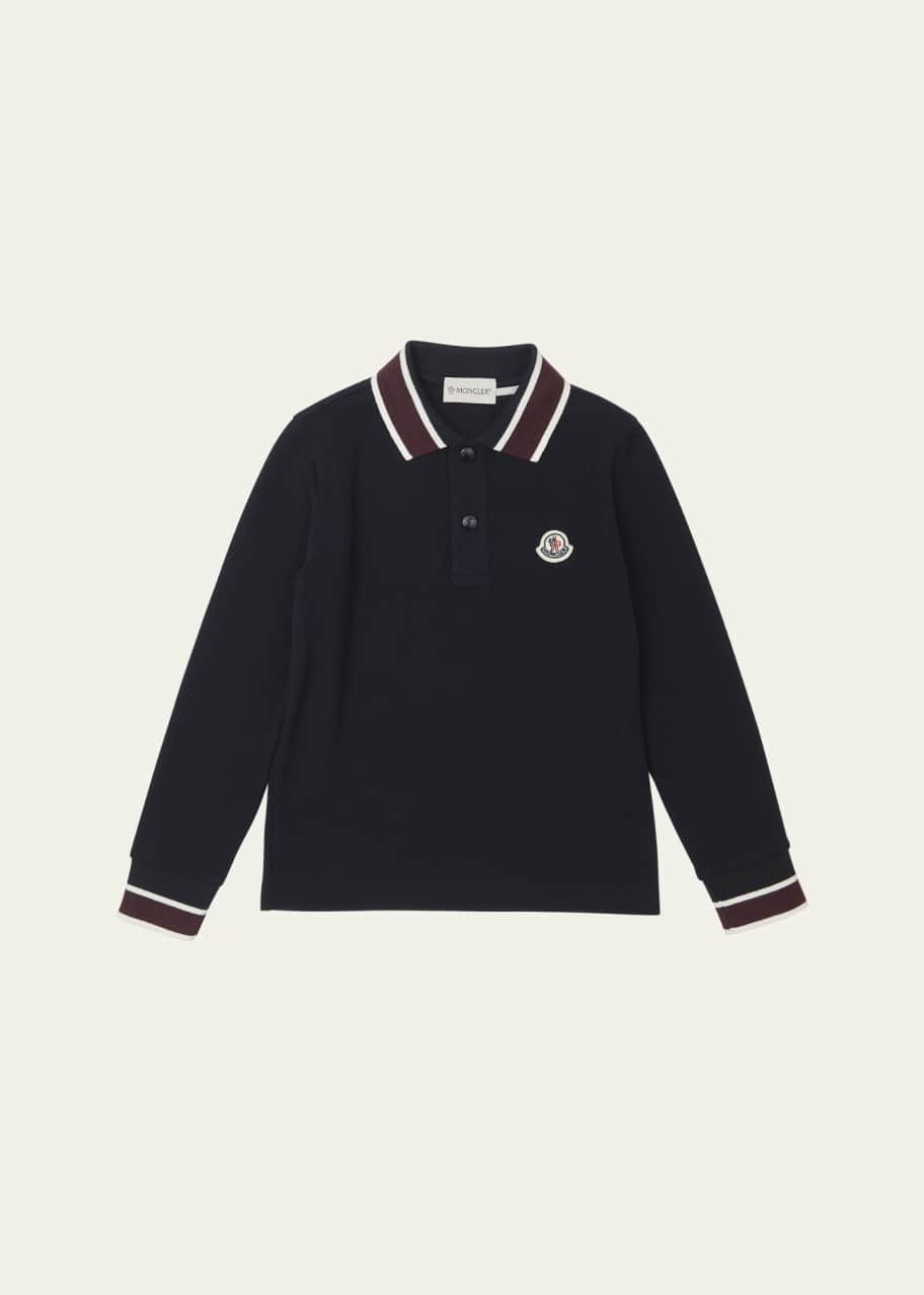 Image 1 of 1: Boy's Logo-Print Polo Shirt, Size 8-14