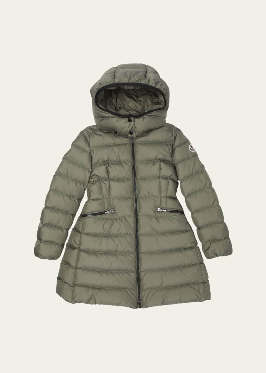 Girl's Charpal Cinched Waist Long Coat, Size 8-14