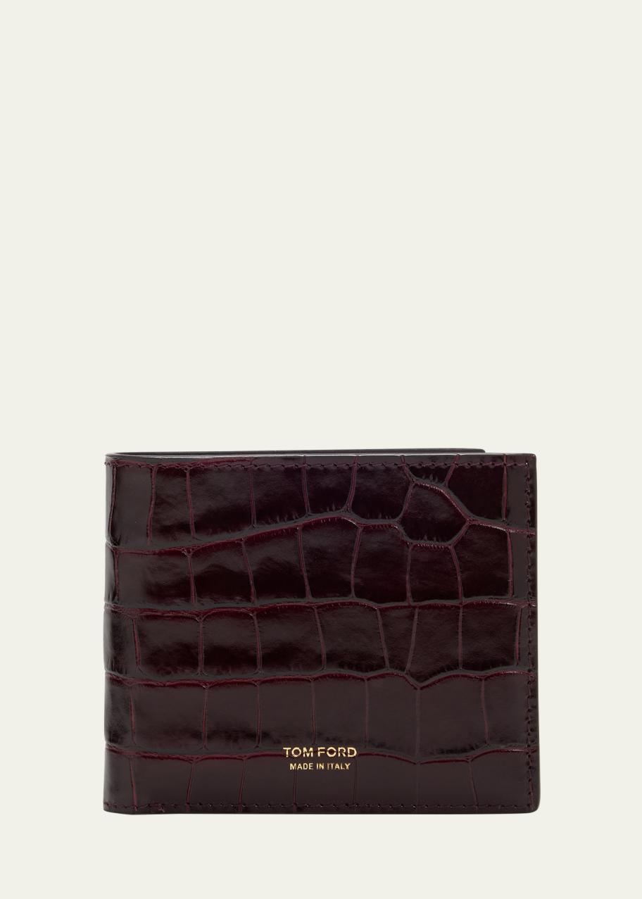 TOM FORD Men's Bi-Fold Crocodile-Print Leather Wallet - Bergdorf