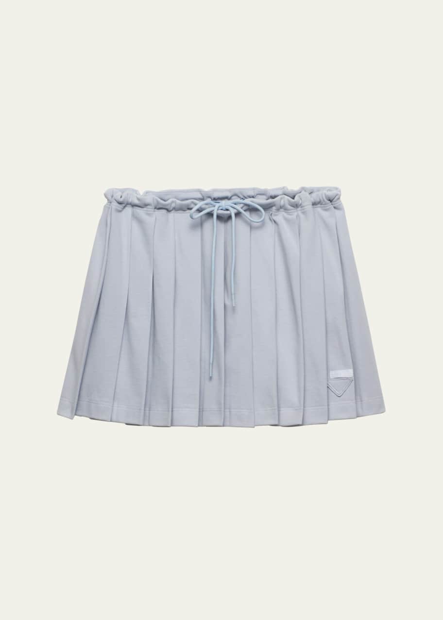 Image 1 of 1: Pleated Pique Drawstring Mini Skirt