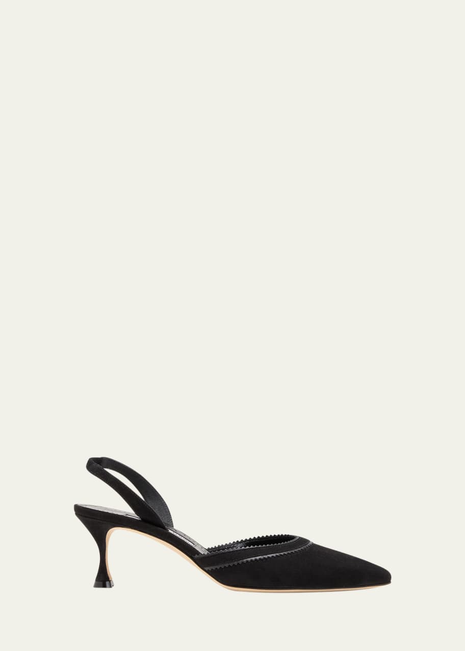 Image 1 of 1: Suede Halter Slingback Pumps