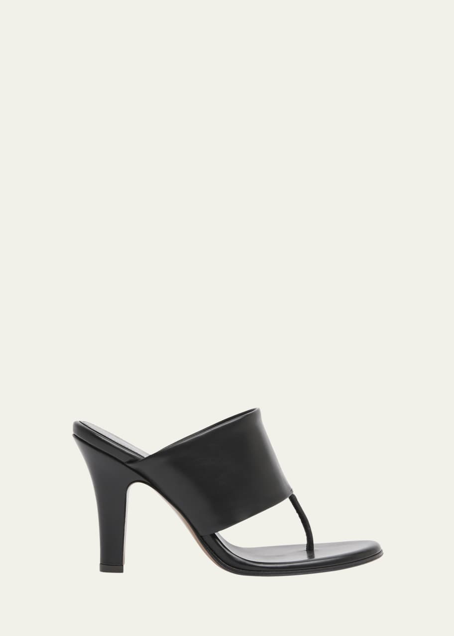 THE ROW Signum Leather Heeled Thong Sandals - Bergdorf Goodman