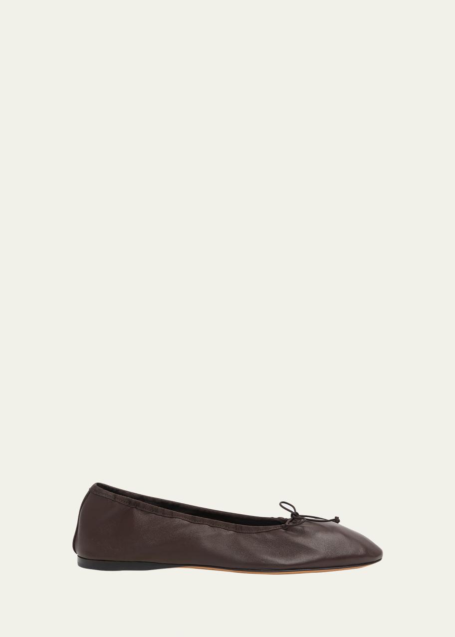 The Row Awar Leather Bow Ballerina Flats - Bergdorf Goodman
