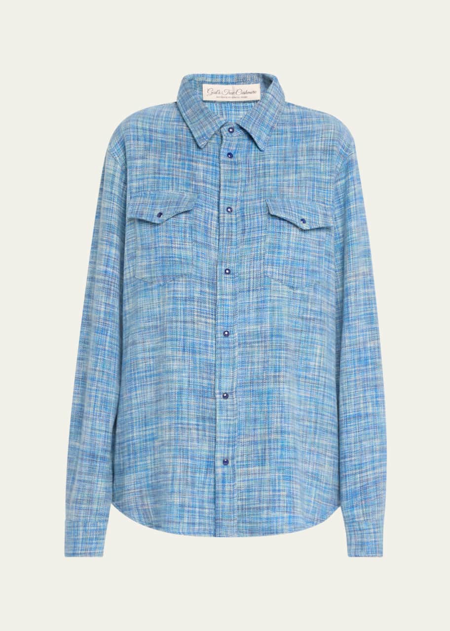 Image 1 of 1: Space-Dyed Cashmere Shirt