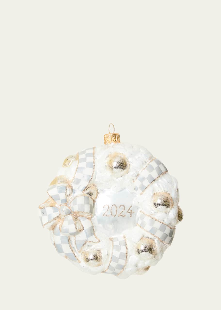 Image 1 of 1: 2024 Crystal Palace Wreath Glass Ornament