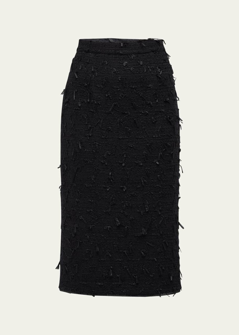 Image 1 of 1: Mayson Frayed Tweed Midi Skirt
