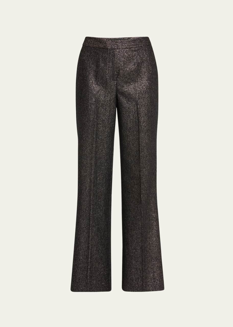 Image 1 of 1: Misha Metallic Flare-Leg Pants