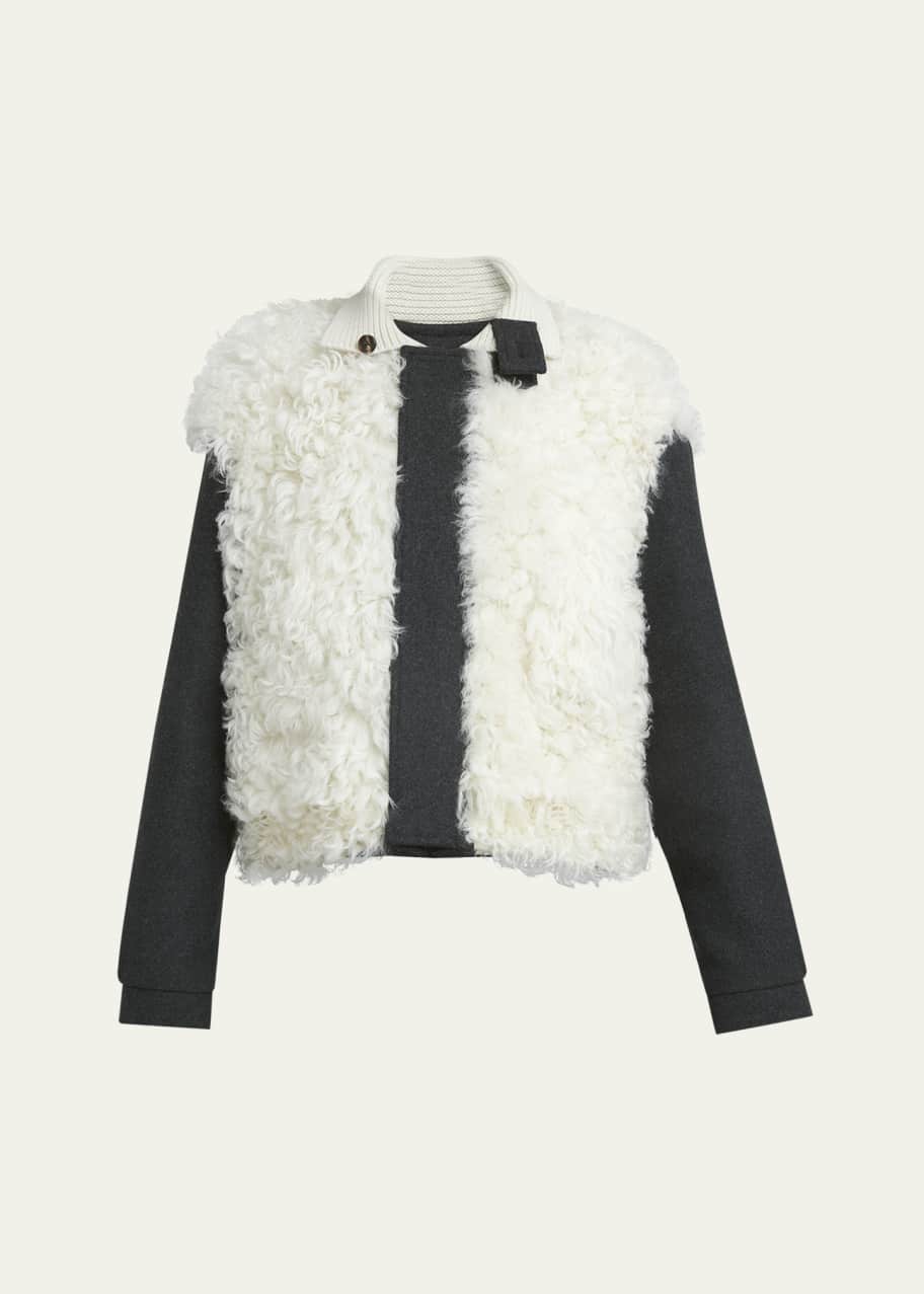 Image 1 of 1: Reversible Shearling Jacket