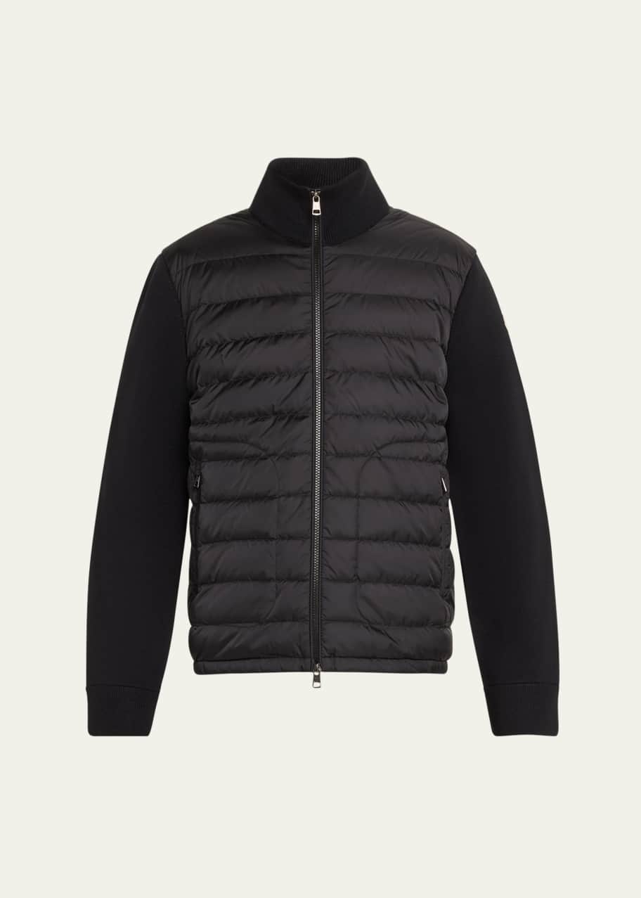 Moncler Men's Wool Down Zip Cardigan - Bergdorf Goodman