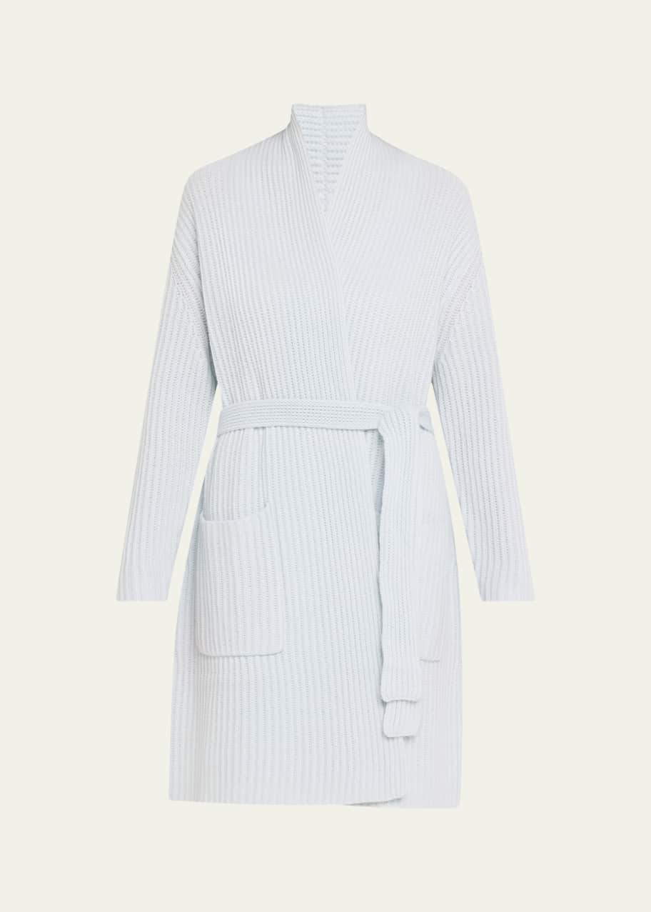 Image 1 of 1: Ribbed Cashmere Short Robe