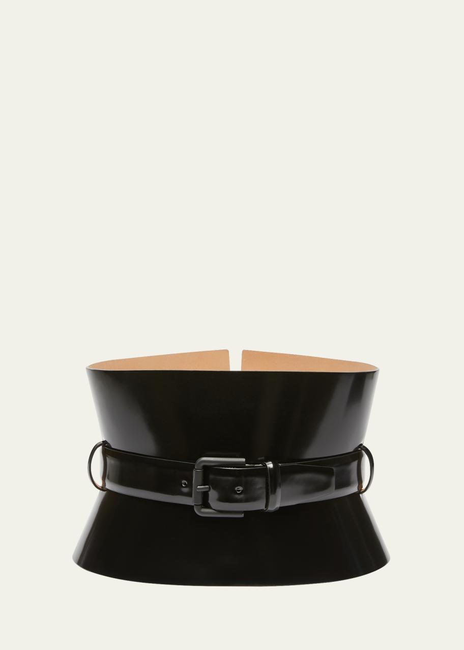 Max Mara Bustier Patent Leather Belt - Bergdorf Goodman display picture 2