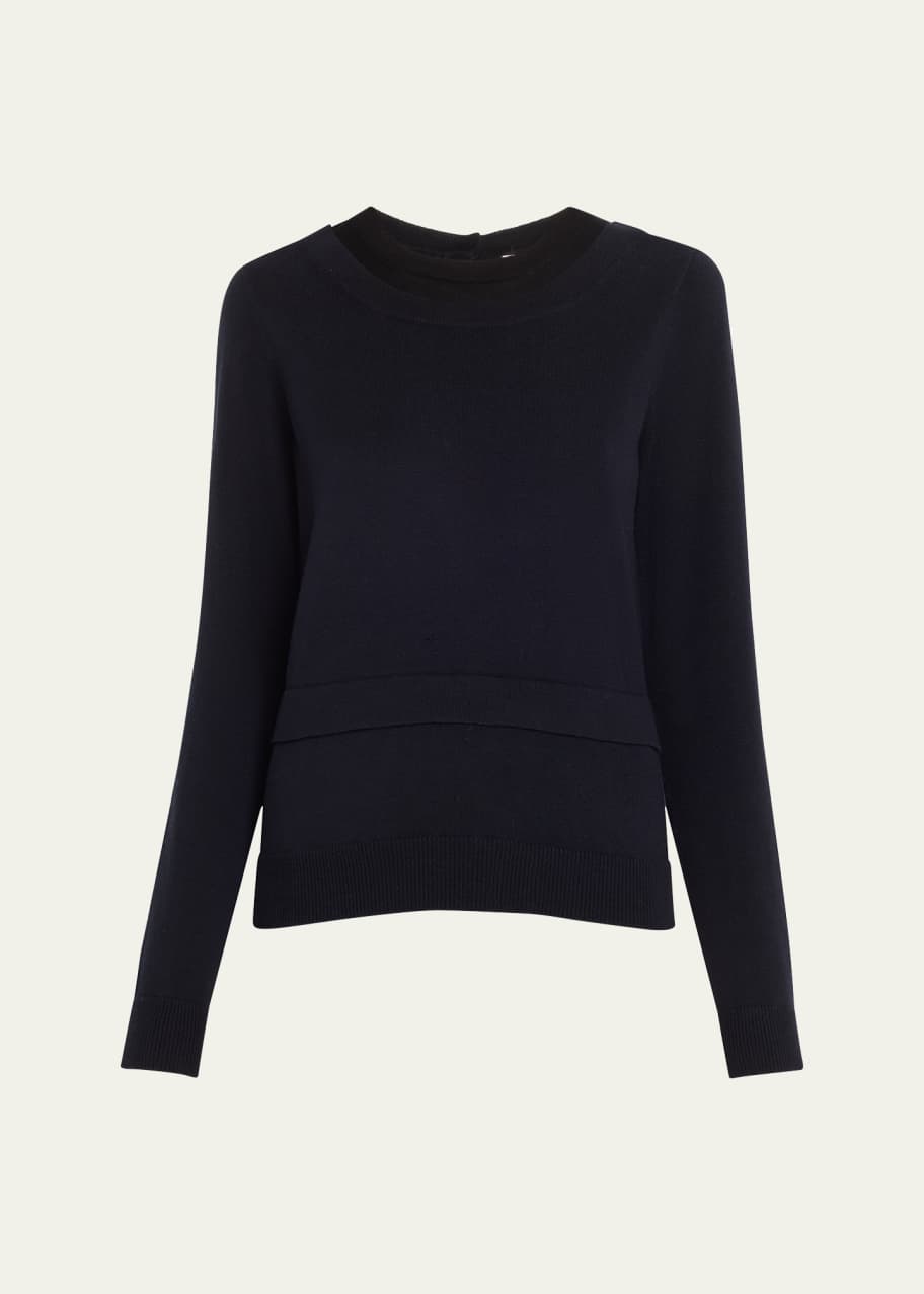 Image 1 of 1: Long-Sleeve Double Layered Sweater