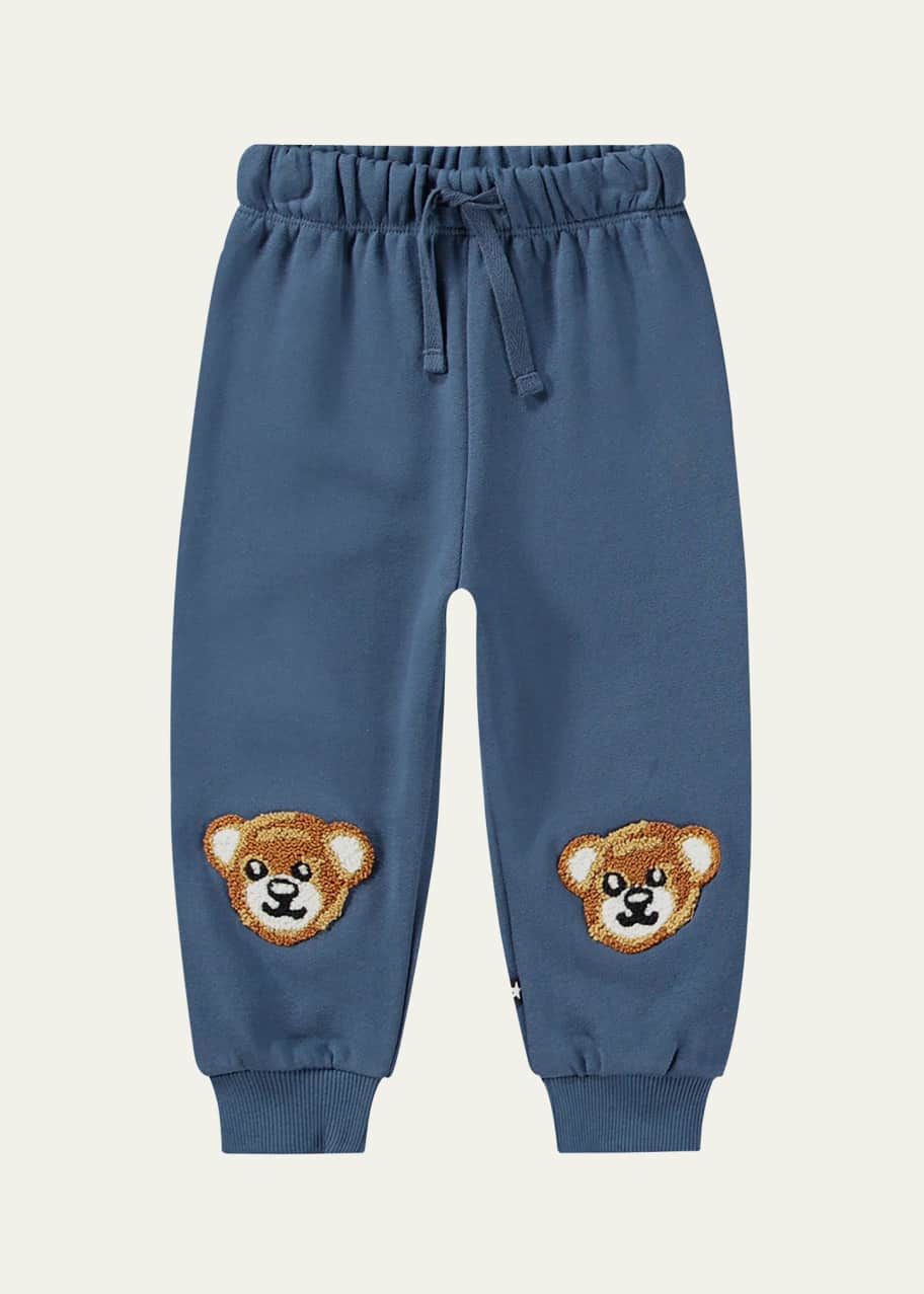 Image 1 of 1: Boy's Simeon Teddy Embroidered Sweatpants, Size Newborn-4