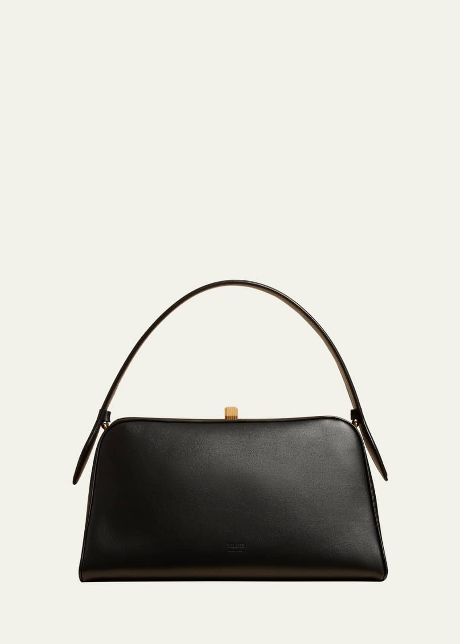 Image 1 of 1: Cate Calfskin Leather Top-Handle Bag